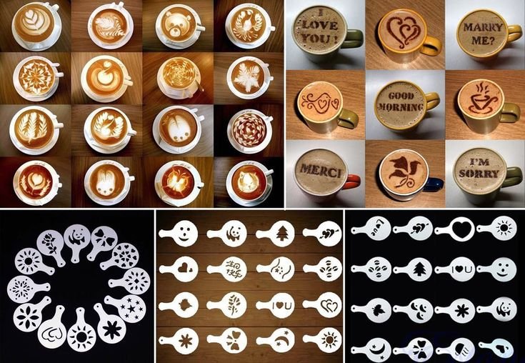 Трафареты для кофе шаблоны