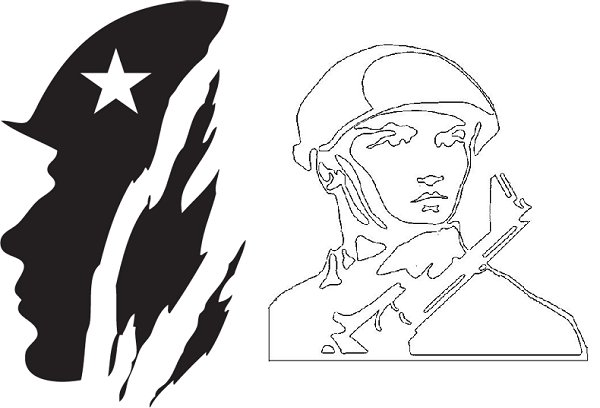 Вытынанка лицо солдата к 9 мая