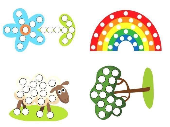 Пластилиновые заплатки для 2 лет