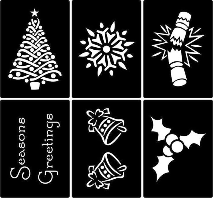 Трафареты для искусственного снега на окна