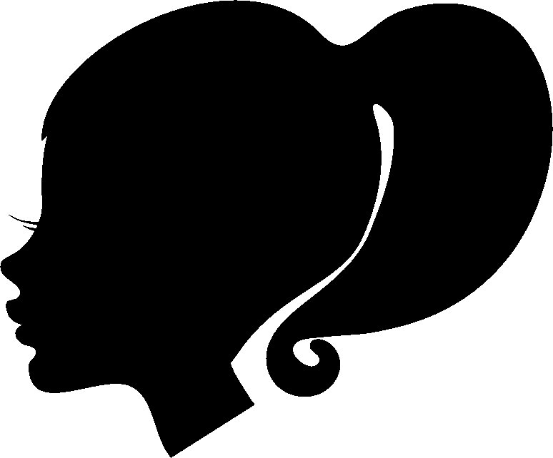 Силуэт женской головы в профиль