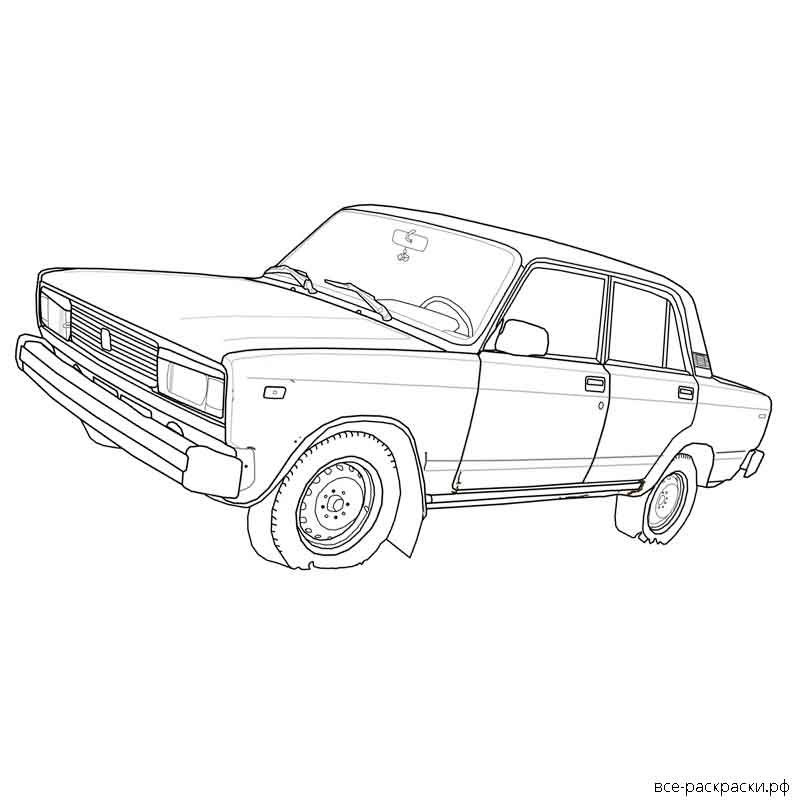 Разукрашки машины ВАЗ 2107