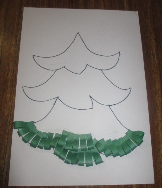 Елка аппликация объемная