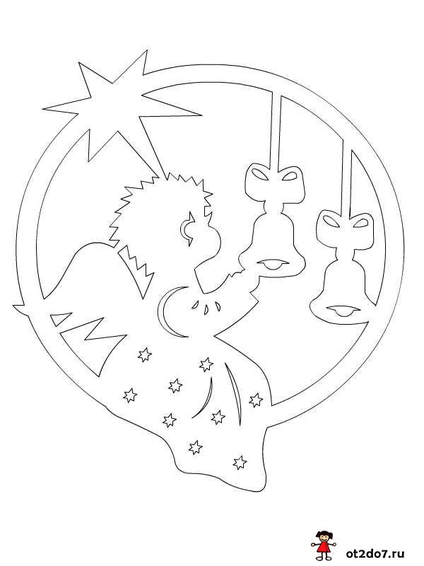 Ангелочки на окна трафареты