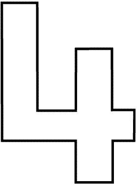 Цифра 4 трафарет