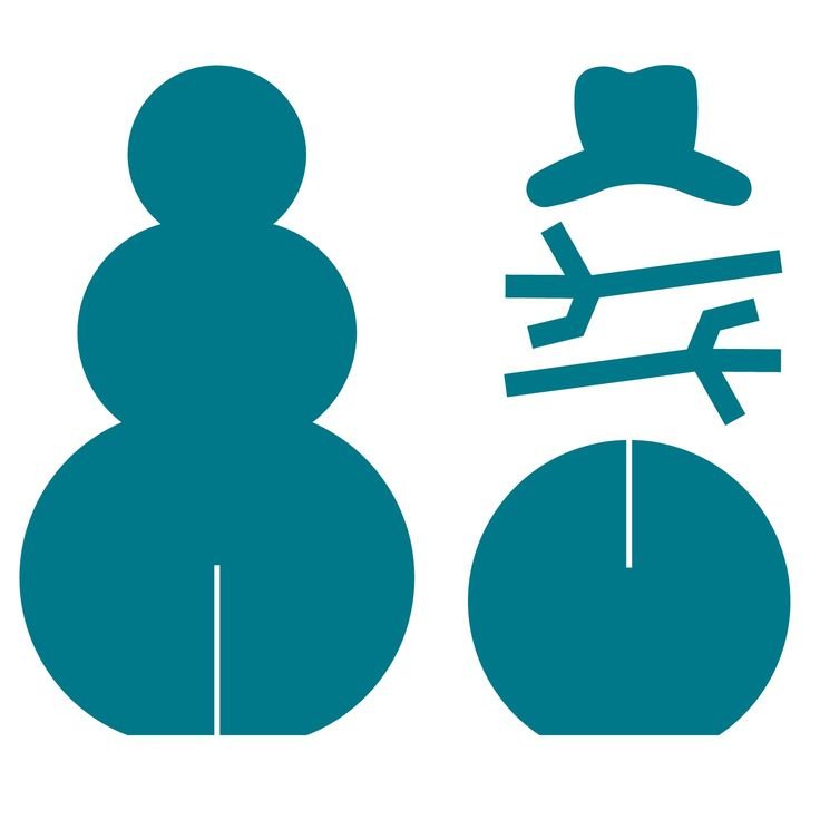 Шаблон снеговика из картона