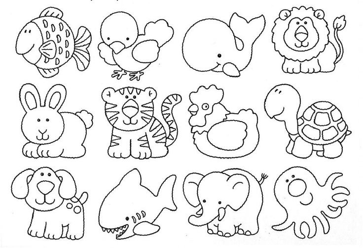 Картинки животных для детей раскраски