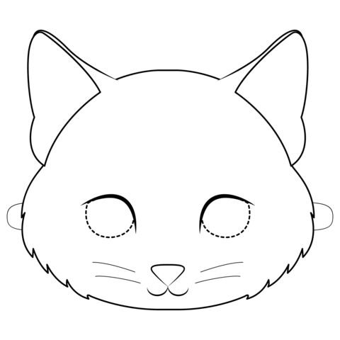 Маска котика для детей