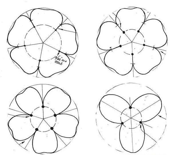 Чертеж лепестков для розы из металла
