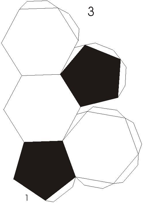 Схема паперкрафт футбольный мяч