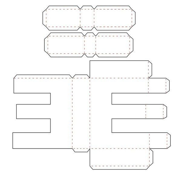 Объемные буквы развертка