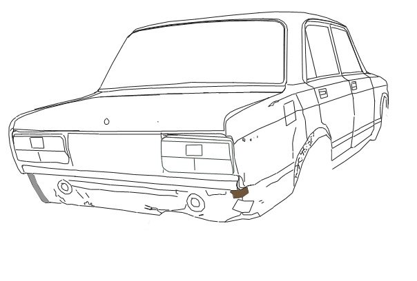 ВАЗ 2107 карандашом сбоку