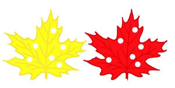 Пластилиновые заплатки кленовый лист