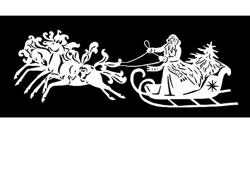 Вытынанки дед Мороз на санях