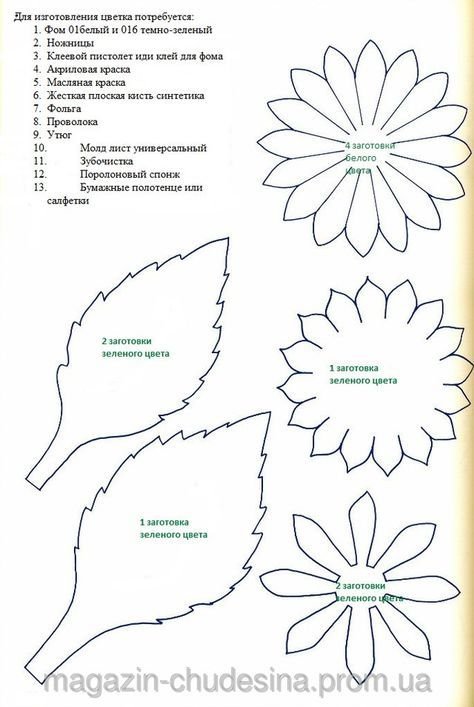 Лист георгина шаблон