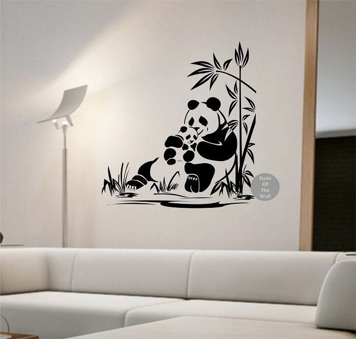 Трафарет панды на стену