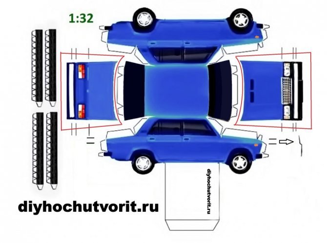 Развертка Жигули ВАЗ 2107
