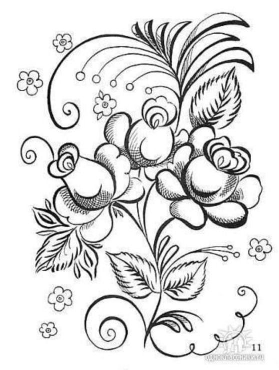 Петриковская роспись трафареты