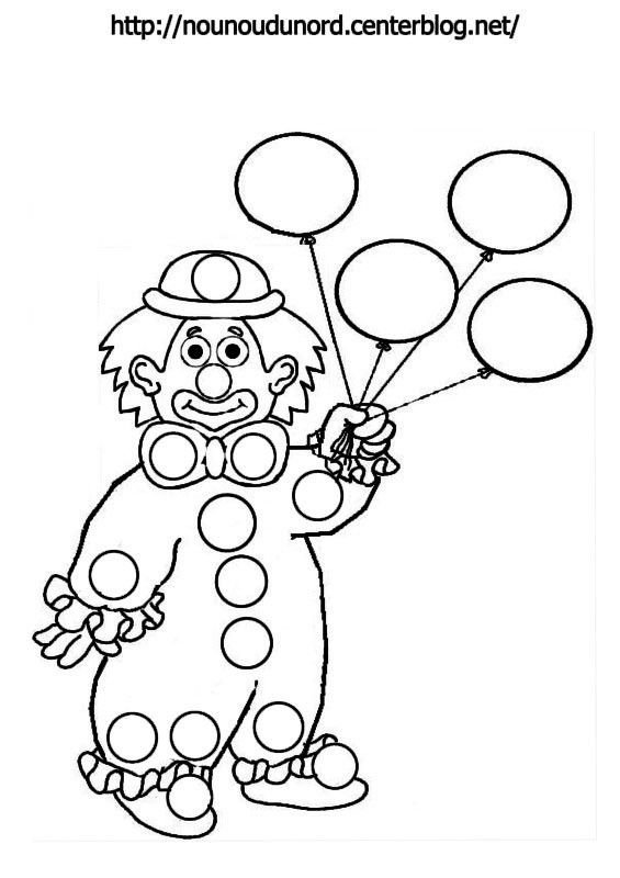 Клоун для раскрашивания детям