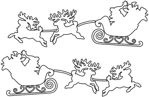 Олени с санями на окно