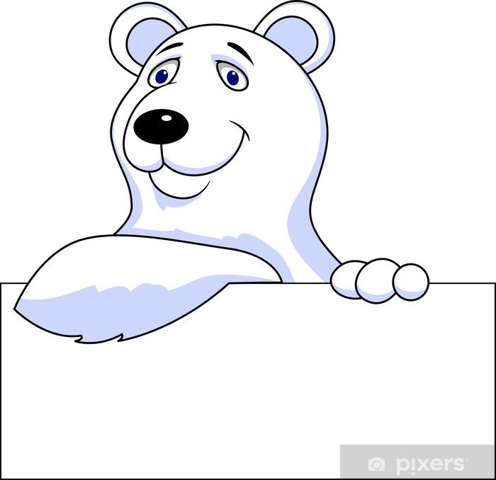 Белый мишка мультяшный