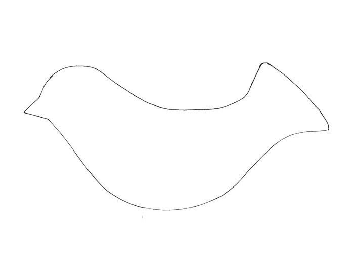 Трафарет птицы для аппликации