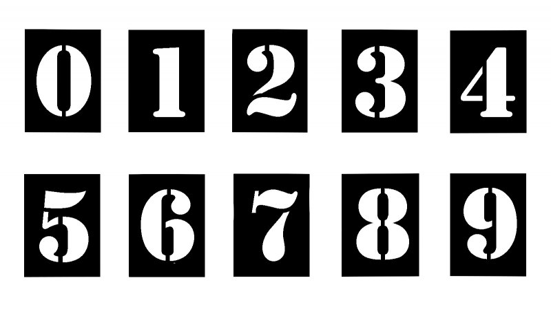 Трафарет цифры 0 9