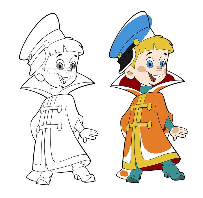 Вовка в тридевятом царстве раскраска