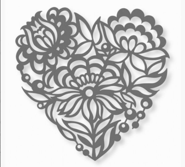 Ажурное сердце для вырезания