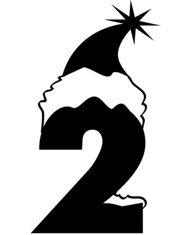 Новогодние цифры трафарет