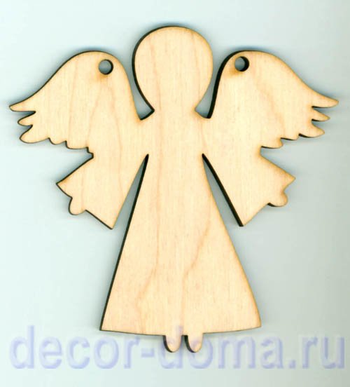 Маленькие деревянные фигурки ангелочков для декора