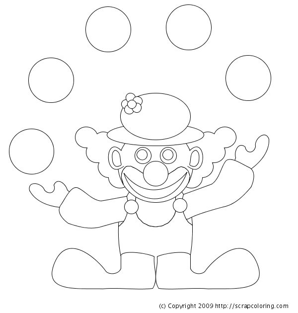 Клоун раскраска для детей