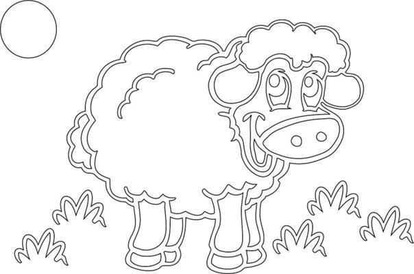 Трафарет Овечка для детей