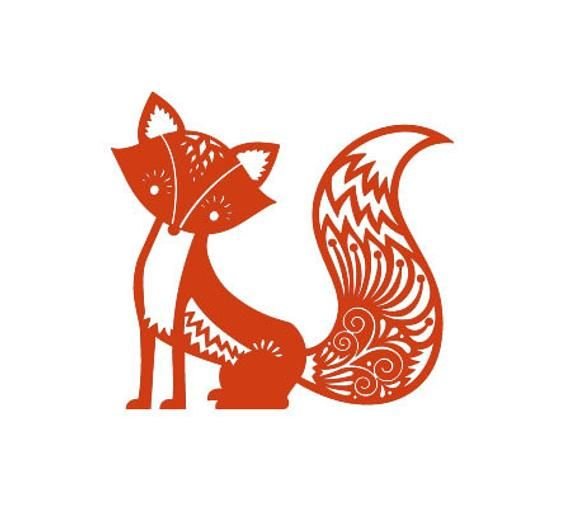 Лиса трафарет