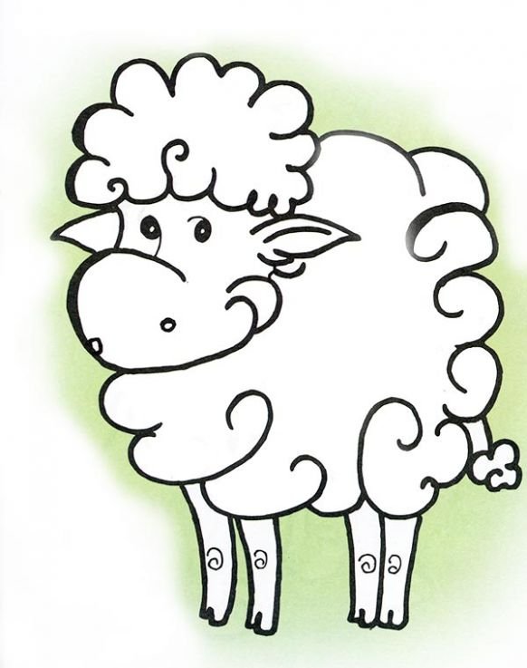 Овечка раскраска