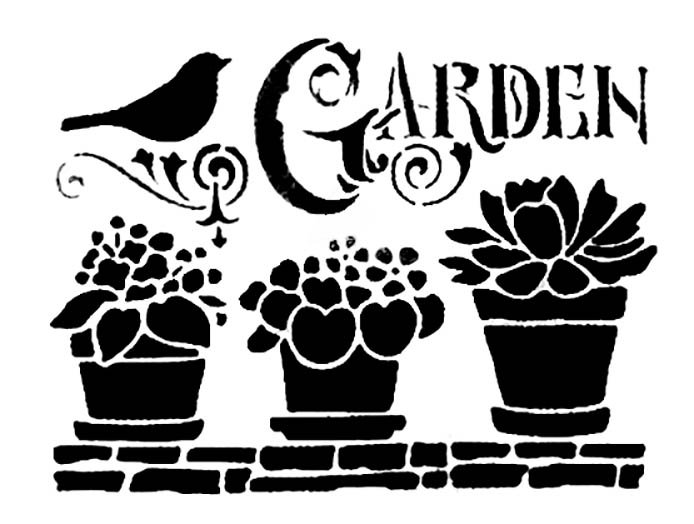 Трафарет для декора цветочного горшка