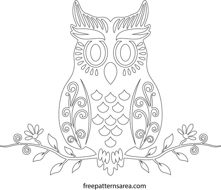 Сова трафарет