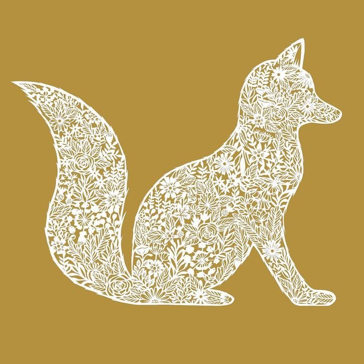 Трафарет лисица для вырезания