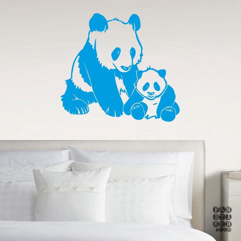 Стикеры с пандой на кровать