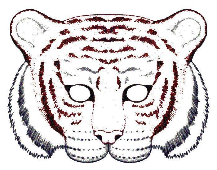 Маска тигра раскраска