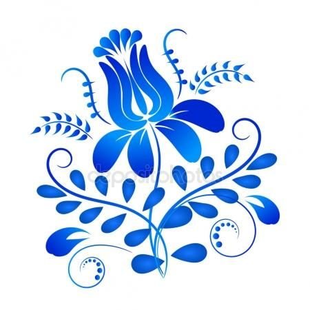 Орнаментная роспись Гжель