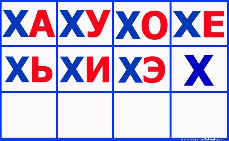 Карточки слоги