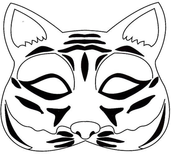 Маска тигра трафарет