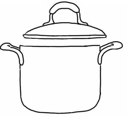 Раскраска кастрюля с крышкой