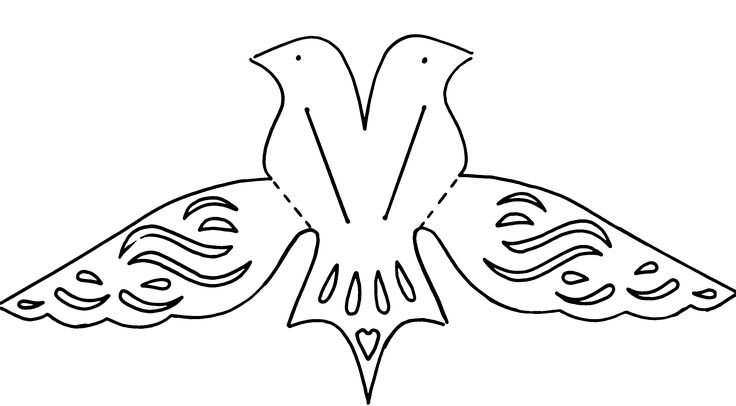 Шаблон птички для вырезания из бумаги