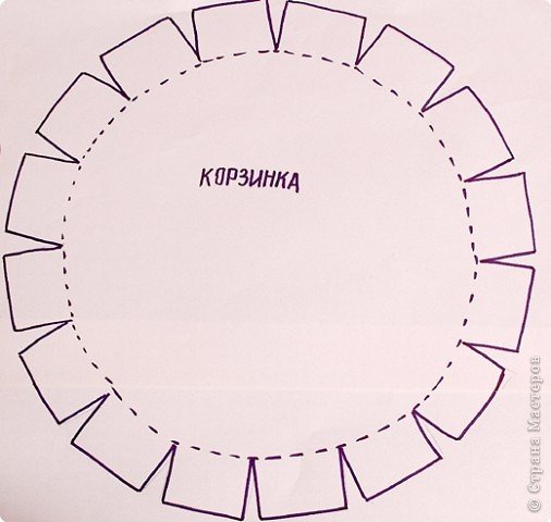 Круглая корзинка из картона
