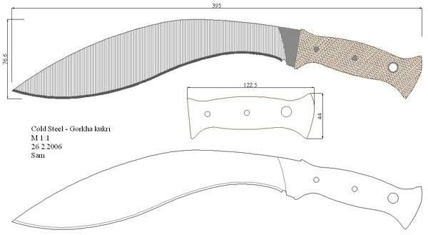 Кукри мачете чертеж