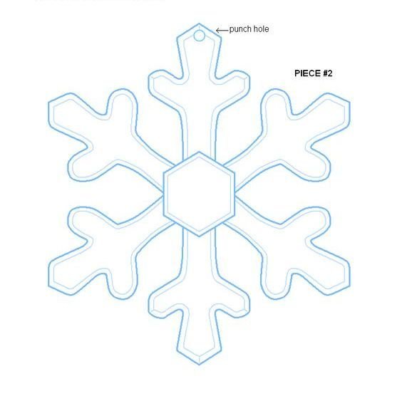 Снежинка из фетра шаблон