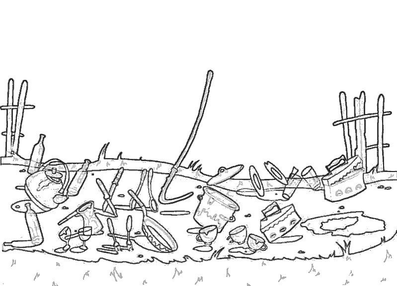 Раскраски Федорино горе Чуковского для детей