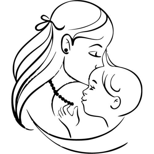Образ женщины и ребенка для распечатки